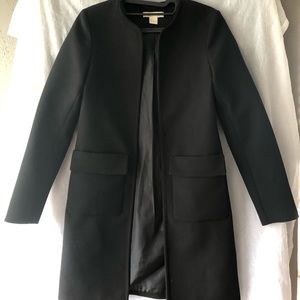 H&M Black Medium Length Coat Size 2